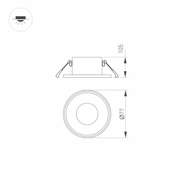 Корпус встраиваемого светильника Arlight Plurio-Base-Built-R77 030264