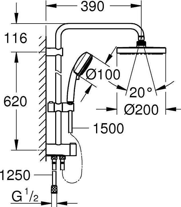 Душевая система Grohe Tempesta New 27389001