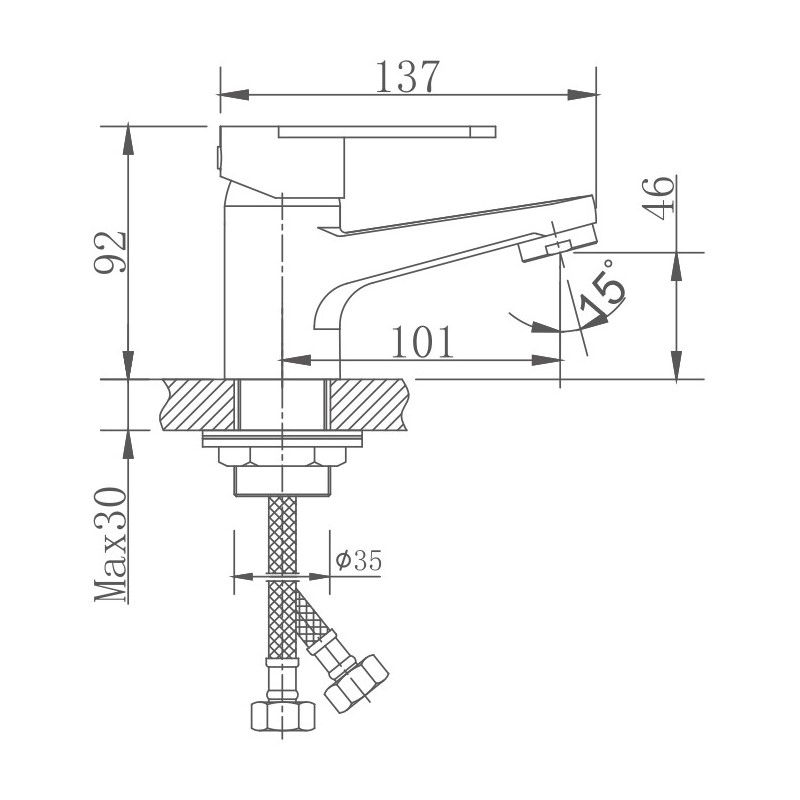 Смеситель для раковины Haiba HB10801-2 сатин