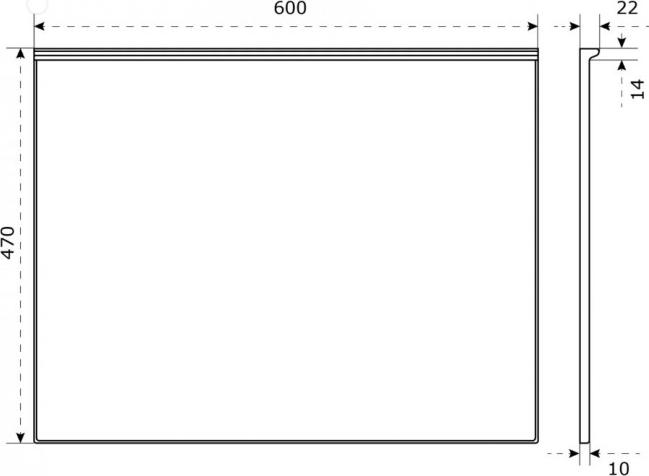 Столешница Good Door 60x47 см ст00021, серый