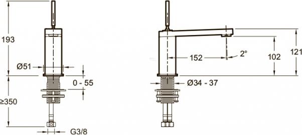 Смеситель для раковины Jacob Delafon Composed E73158-TT, Титан