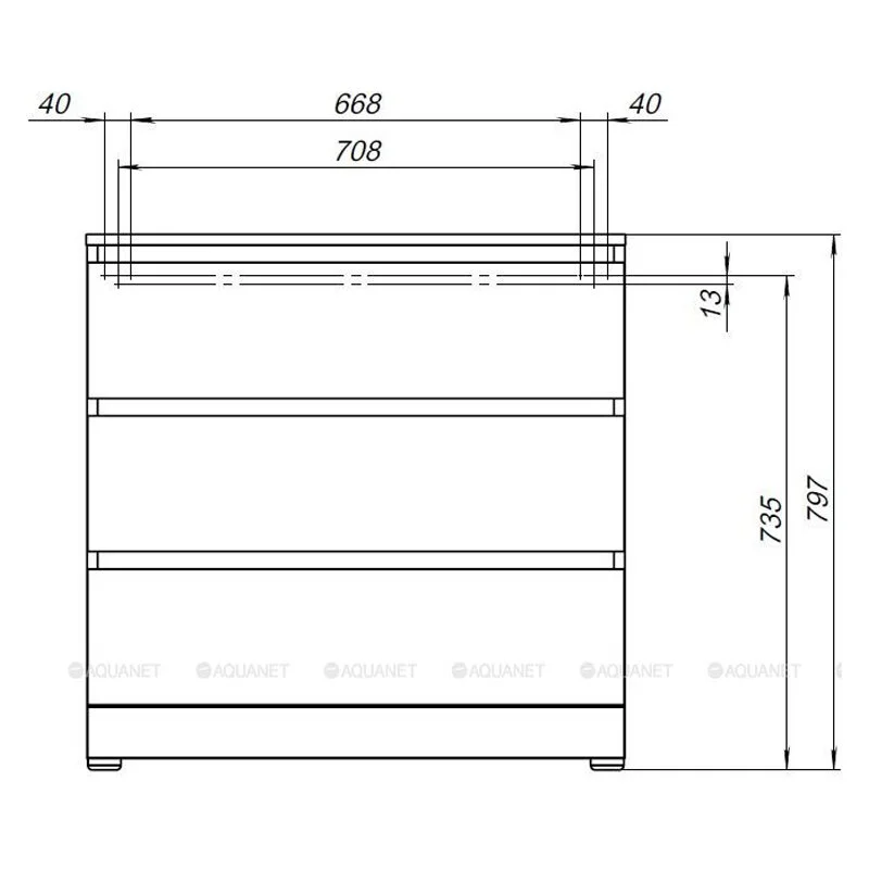 Комод Aquanet Сканди 302544 коричневый