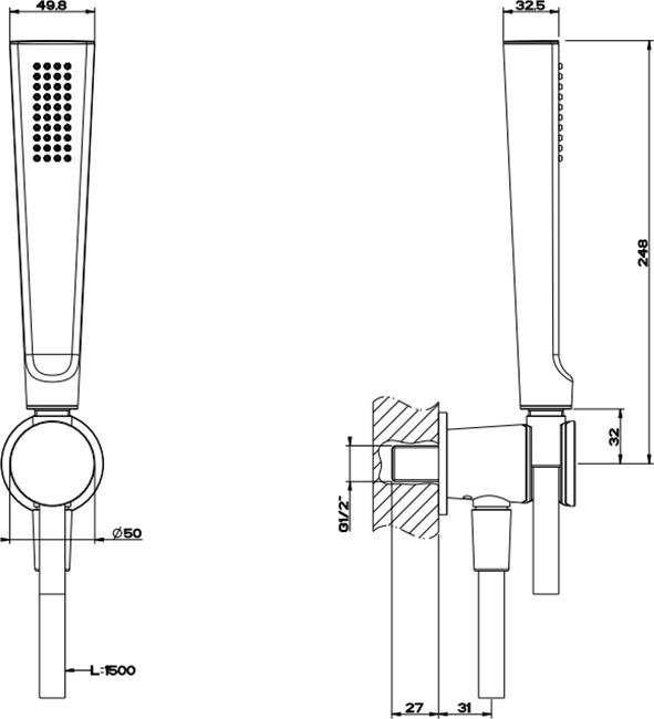 Душевой гарнитур Gessi Cono 45223#031, хром