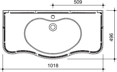 Раковина 101 см Caprigo KD2195