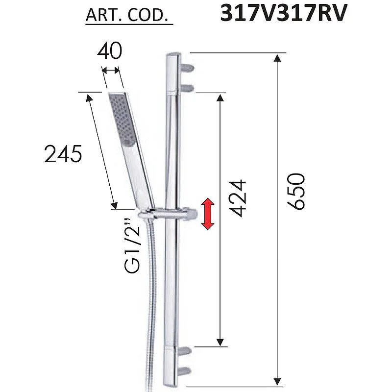 Душевой гарнитур Remer 317V317RV хром