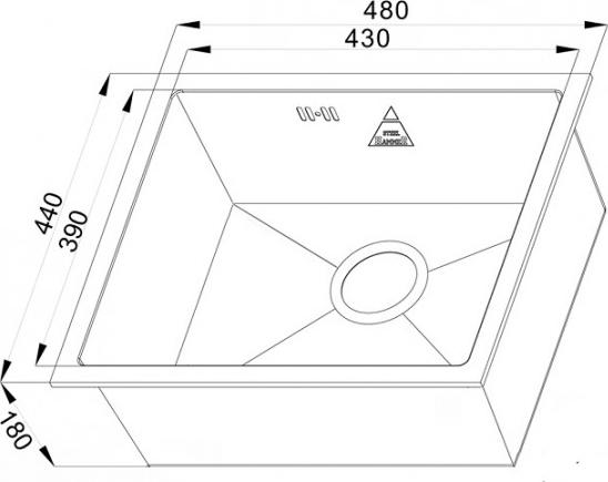 Кухонная мойка Zorg Hammer X MIA 48х44х18 SH X 4844