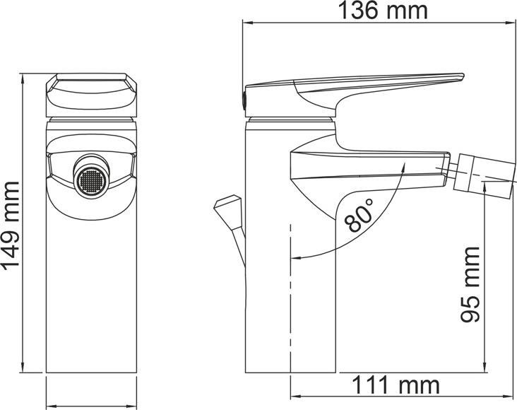 Смеситель для биде WasserKraft Lopau 3206, хром