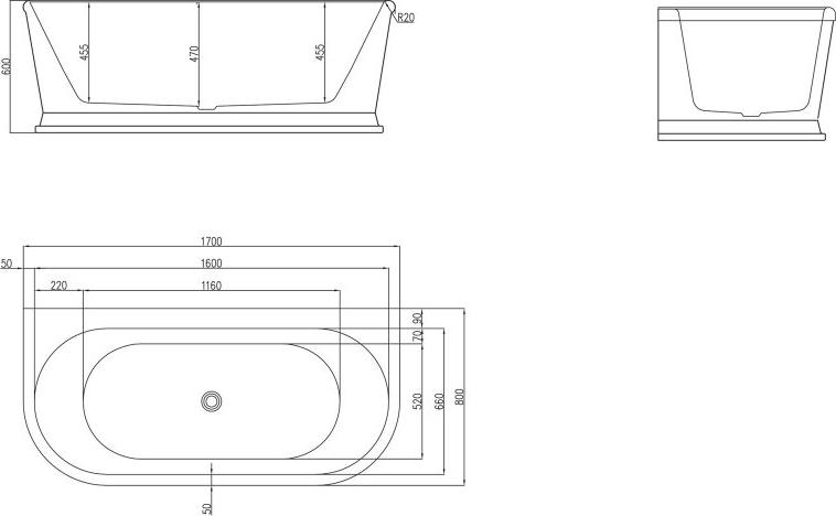 Акриловая ванна BelBagno 170х80 BB408-1700-800