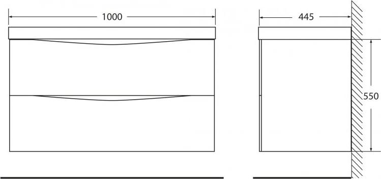 Тумба для комплекта BelBagno MARINO-1000-2C-SO-WO-P rovere bianco