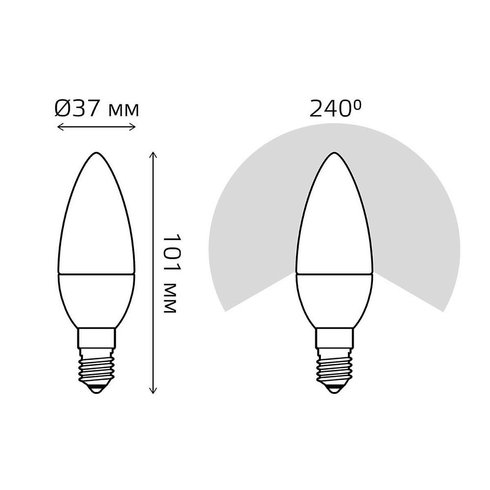 Лампа светодиодная диммируемая Gauss E14 7W 6500K матовая 103101307-S