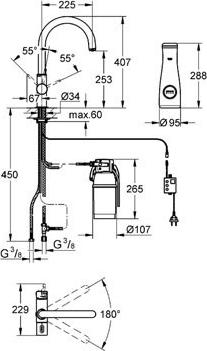 Смеситель для кухонной мойки Grohe Blue 33249DC0 суперсталь