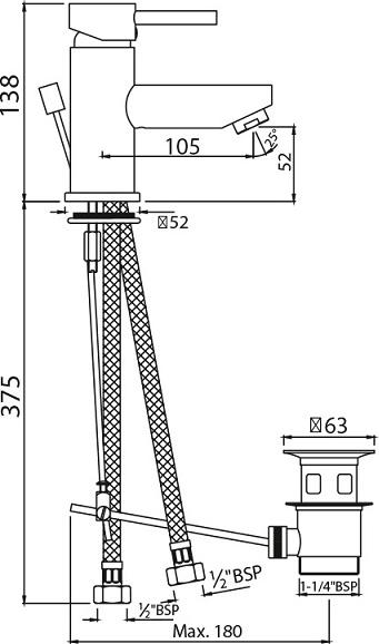 Смеситель для раковины Jaquar Florentine FLR-CHR-5051B, хром