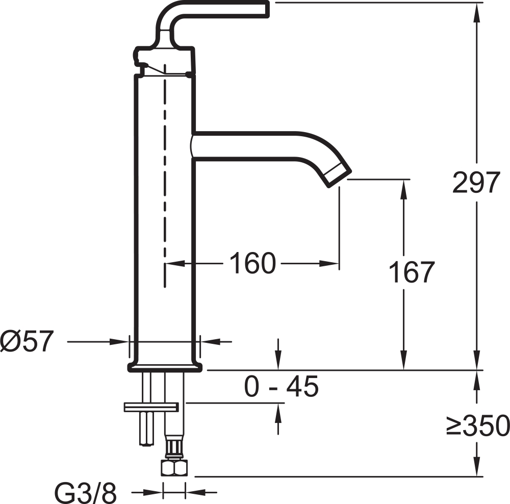 Смеситель для раковины Jacob Delafon Purist 14404D-4A-CP, хром