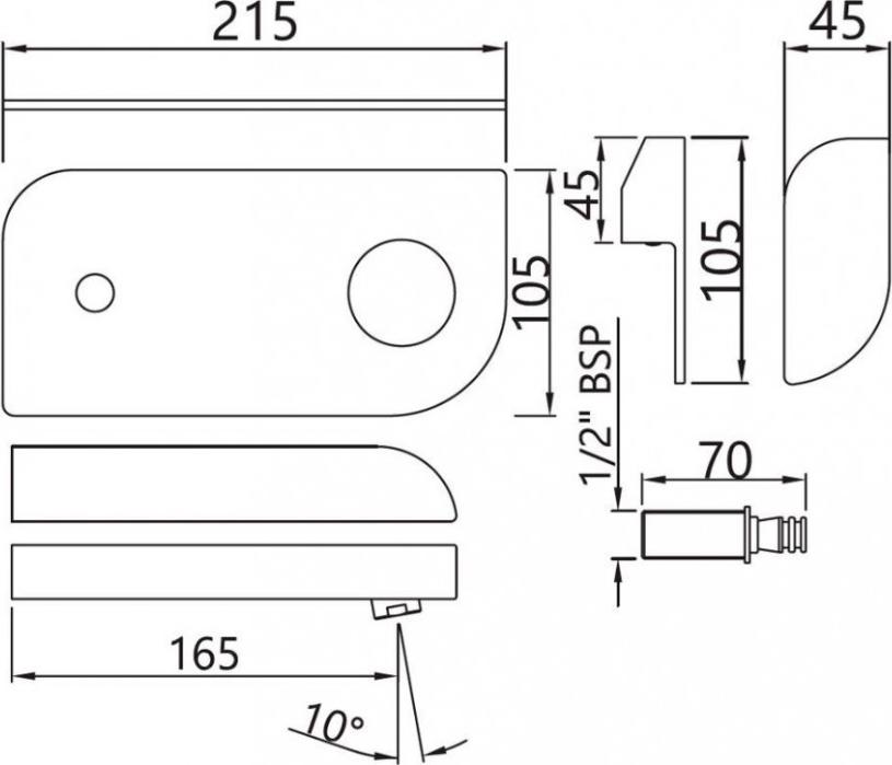 Смеситель для ванны Jaquar Alive ALI-CHR-85233K