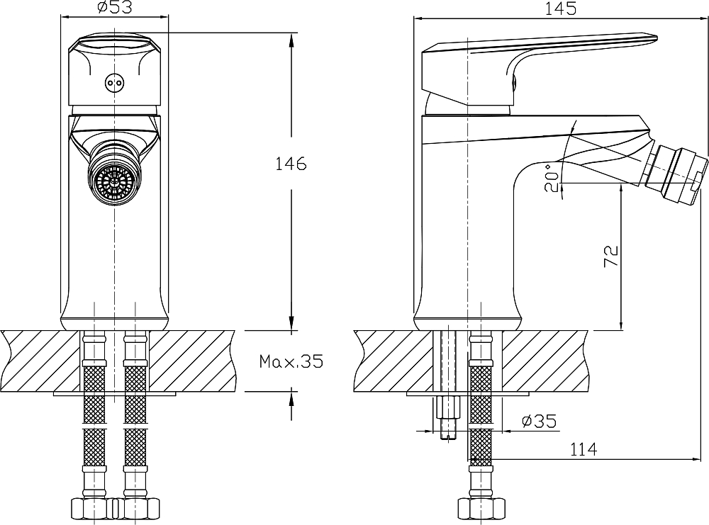 Смеситель Rush Devon DE7535-12 для биде