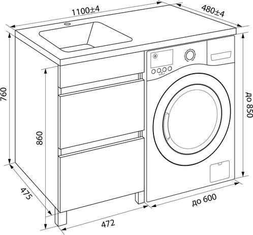 Тумба под раковину Iddis Optima Home 110 OPH110Bi95, белая