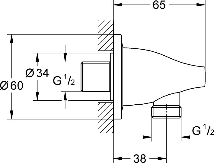 Подключение для душевого шланга Grohe Ondus 27190LS0 белая луна