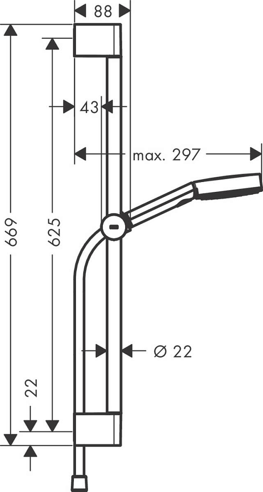 Душевой гарнитур Hansgrohe Pulsify Select 105 3jet Relaxation 24160000, хром