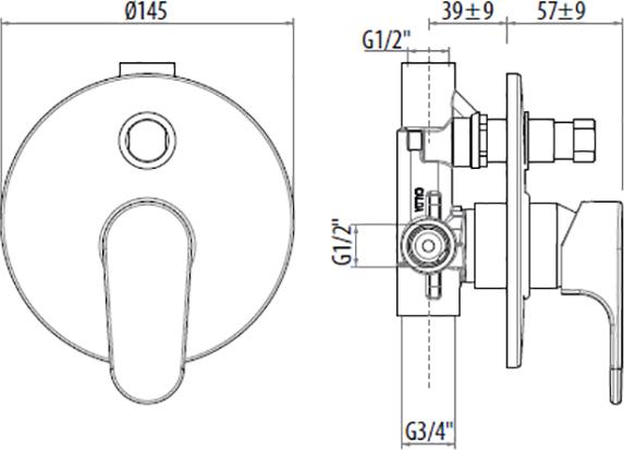 Смеситель для душа Gattoni H2omix1000 1034/10C0cr хром