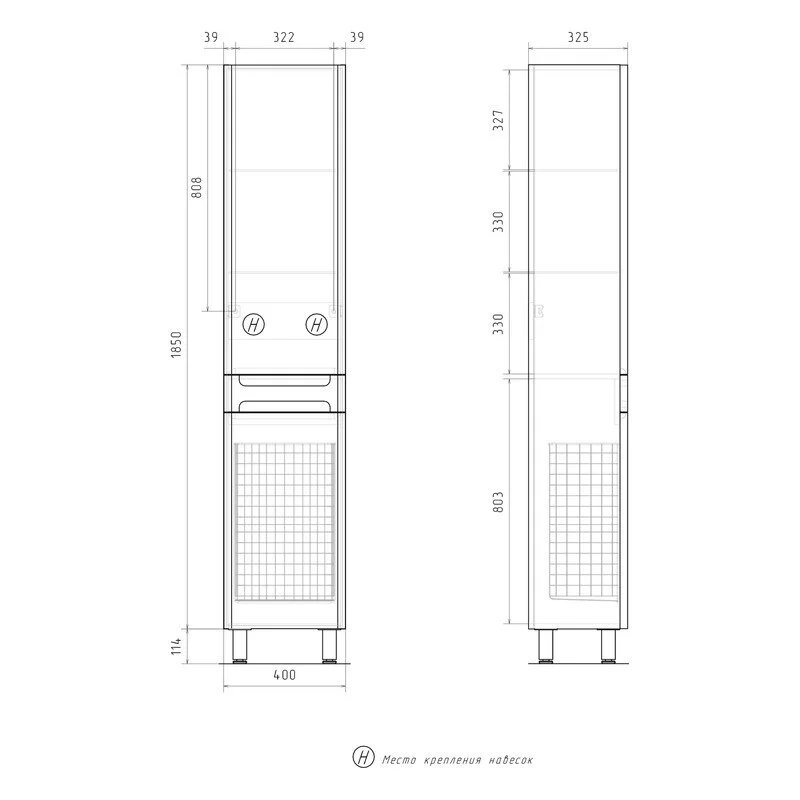 Шкаф-пенал Equil Nice pnNICE40.KZ-05 белый