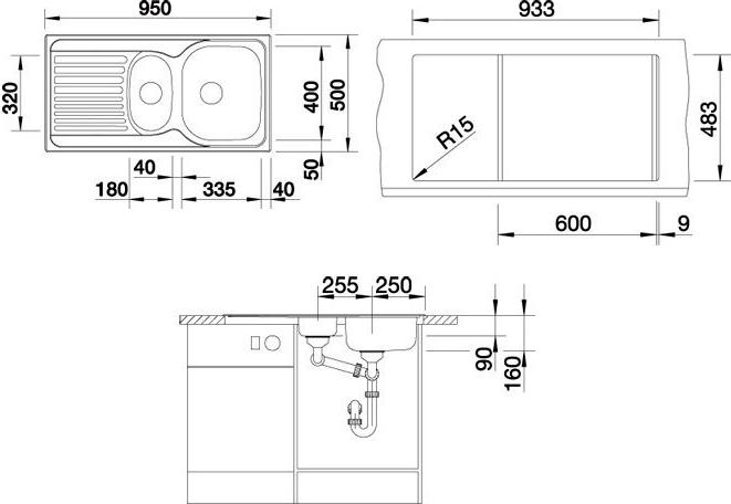 Кухонная мойка Blanco Tipo 6 S Basic сталь