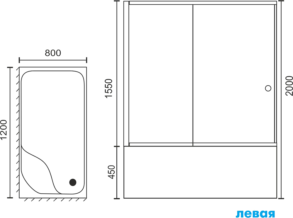 Душевой уголок Royal Bath RB 8120BP-T-L