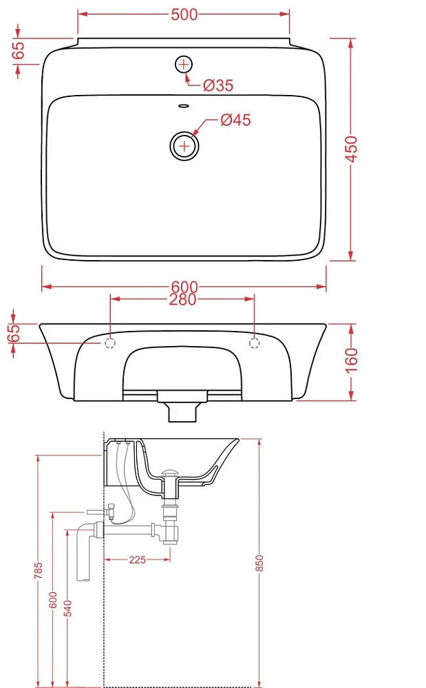 Раковина накладная ArtCeram Cow CWL002 0100 белый