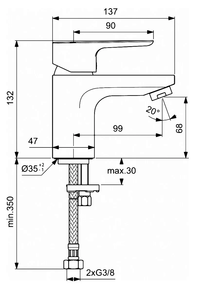 Смеситель для раковины Ideal Standard Ceraplan III BC563AA хром