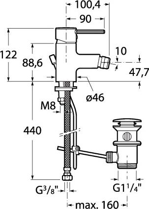 Смеситель для биде Roca Targa 5A6060C00