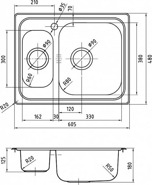 Кухонная мойка Iddis Strit STR60PZi77, хром