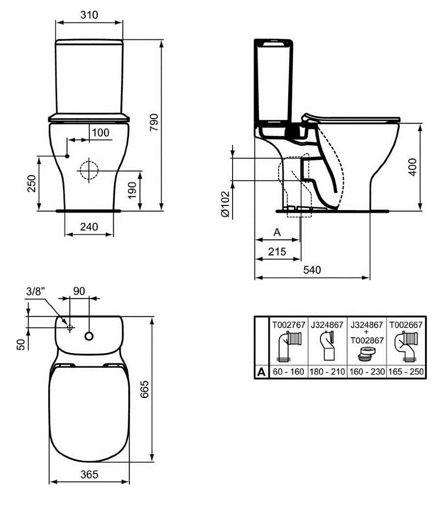 Напольный унитаз Ideal Standard Tesi T0087V1/T3568V1 Silk White AquaBlade, белый матовый, без сиденья