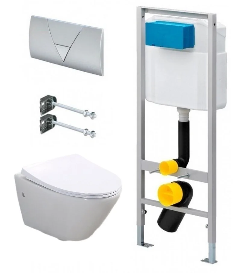 Унитаз с инсталляцией BelBagno Alpha 673192/BB300CHR/BB2177SC