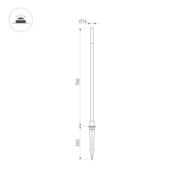 Ландшафтный светодиодный светильник Arlight KT-Canna-L750-1W Warm3000 034162