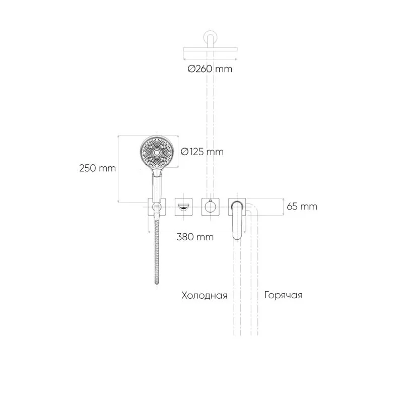 Душевая система Bronze de Luxe Icon 3009CB черный