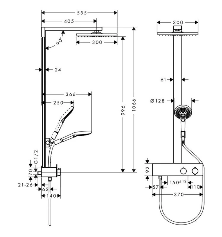 Душевая система Hansgrohe Raindance E 27362000 хром