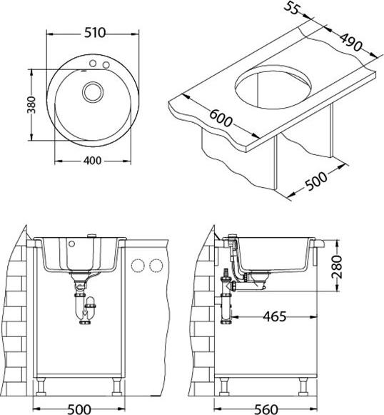 Кухонная мойка Alveus Niagara 10 1076856, чёрный