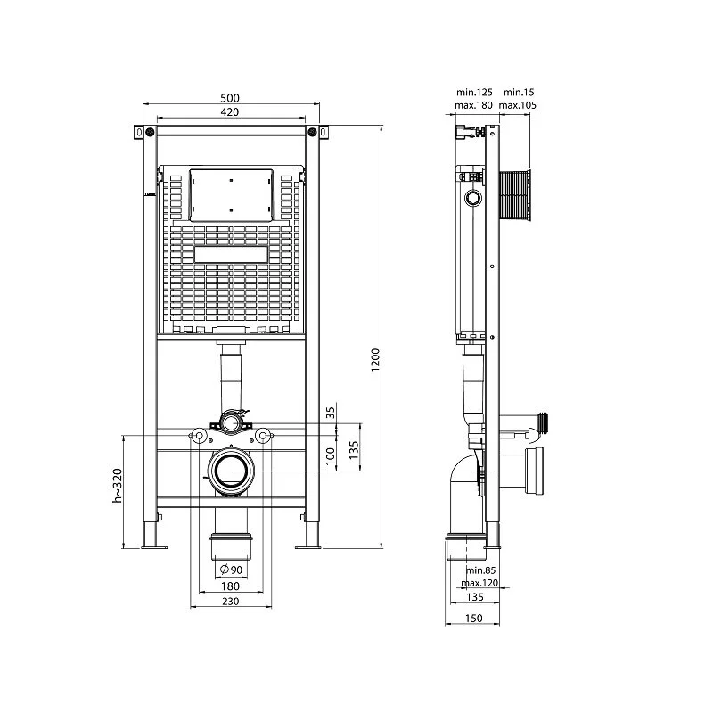 Инсталляция Koller Pool Alcora WC Alcora ST1200 ST1200 для унитаза