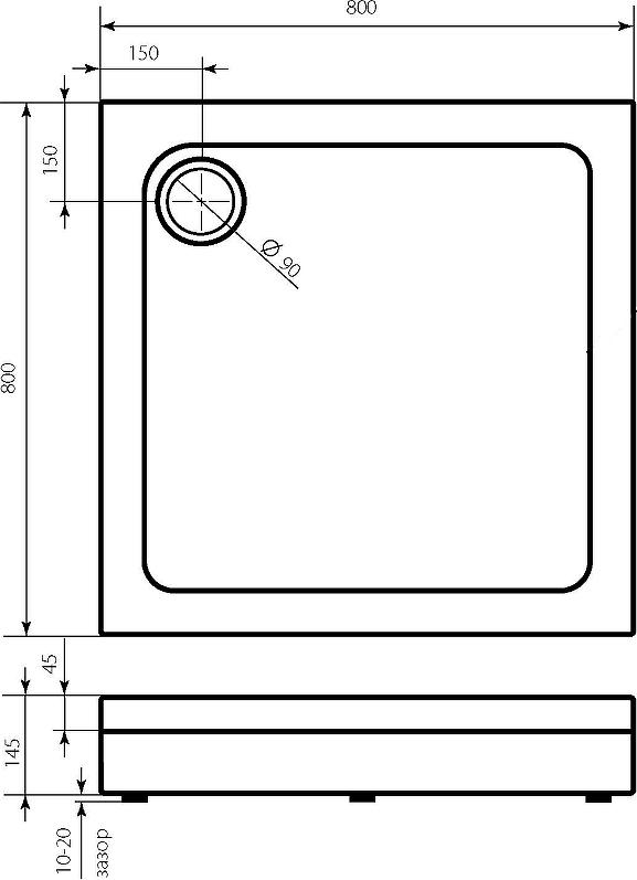 Душевой поддон Bas Форум 80x80 ПН00048, белый