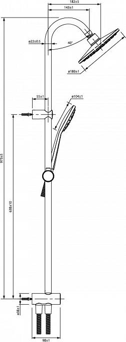 Душевая стойка Iddis Zodiac ZODSB1Fi76, хром