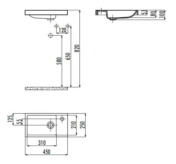 Раковина Creavit Elmas TP025-00CB00E-0000 белый