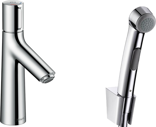 Комплект Смеситель для раковины с гигиеническим душем Hansgrohe Talis Select S 72291000 + Термостат Hansgrohe Ecostat universal 13123000 + Душевой гарнитур Hansgrohe Crometta 26650400