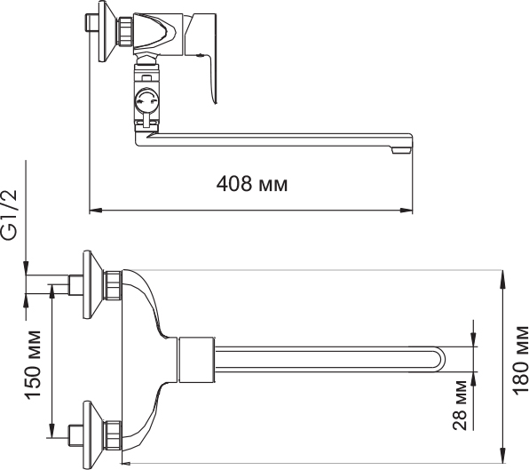 Смеситель Wasserkraft Leine 3502L для ванны