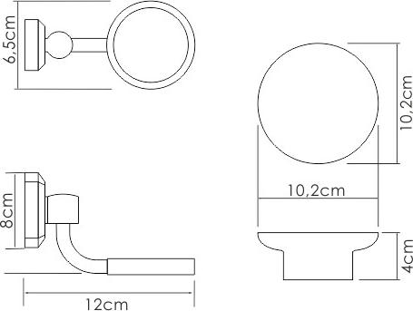 Мыльница WasserKRAFT K-28129, белый/хром