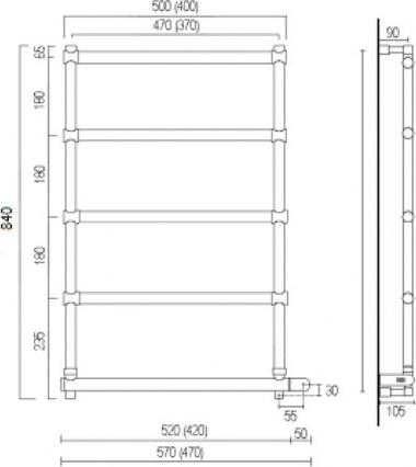 Полотенцесушитель электрический Margaroli Sole 542-5 BOX 5424705GONB, золото