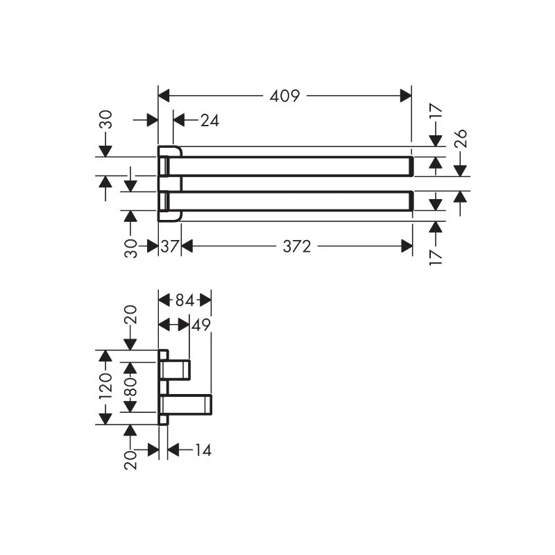 Полотенцедержатель Axor Universal Softsquare 42821670 черный