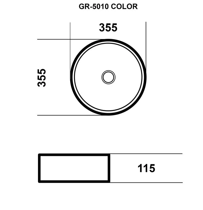 Раковина накладная Grossman GR-5010GB золото, черный