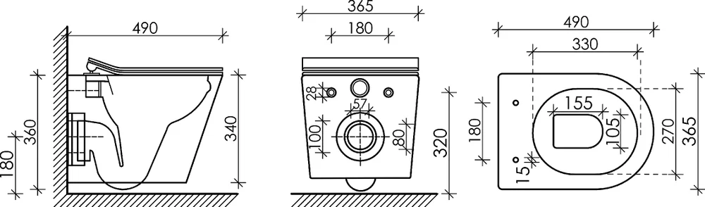 Унитаз подвесной Ceramica Nova Balearica CN6000MC безободковый, с сиденьем микролифт, капучино матовый