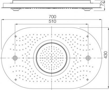 Верхний душ Artize Rainjoy 704х434мм OSA-CHR-70023 хром