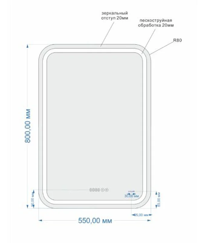 Зеркало Cersanit Design Pro KN-LU-LED051*55-P-OS_otm