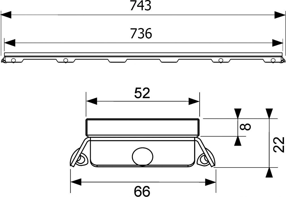 Решётка Tece TECEdrainline 6 008 91 80 см белая